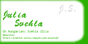 julia svehla business card